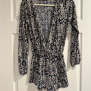 Vintage Havana Navy and White Romper